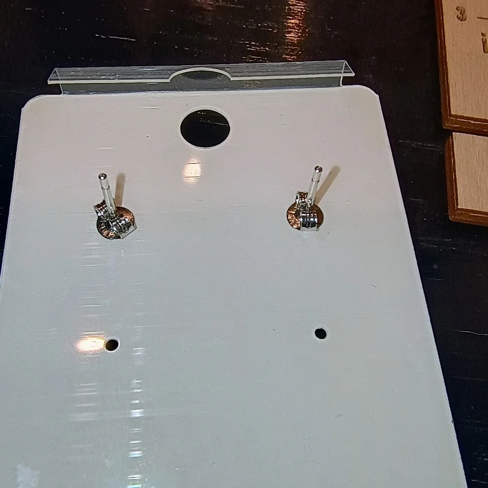 Elegant Silver Moissanite Stud Earrings - Picture 9 of 9